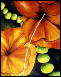 01 Mohn Acryl auf Acrylpapier;
40 x 50 cm